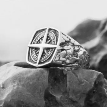 

Men's Retro Ring Sea Cross Alloy Compass Ring Banquet Jewelry Gift Boy