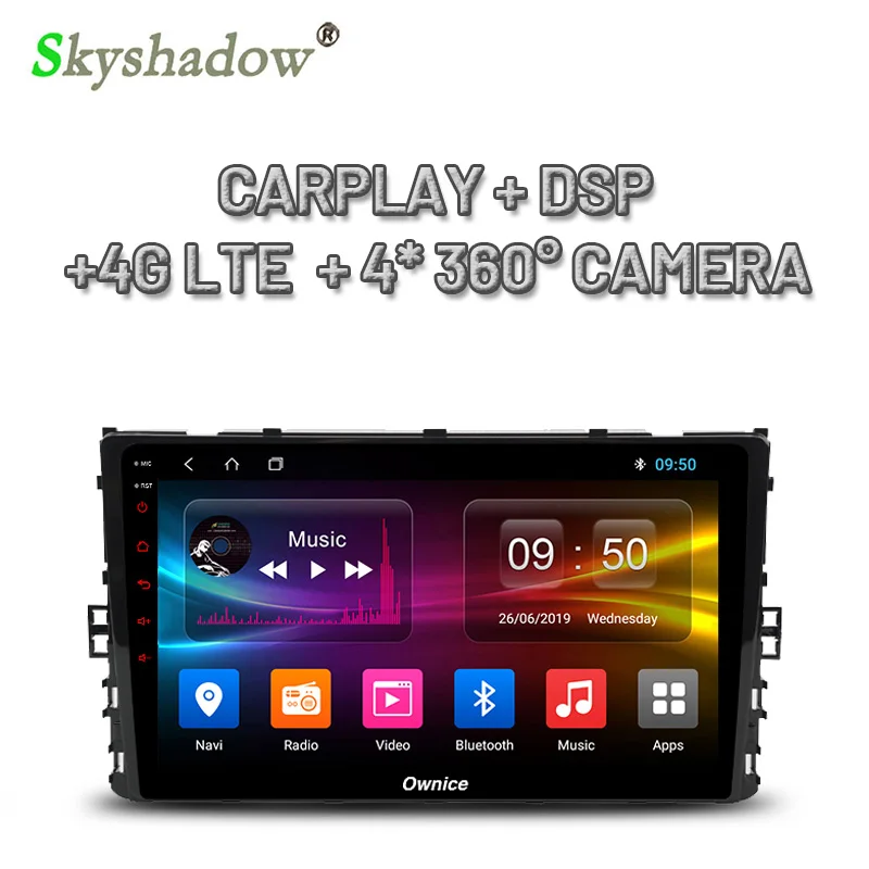 DSP ips Android 9,0 4 Гб+ 64 ГБ Автомобильный dvd-плеер gps карта Радио BT wifi для VW PASSAT Golf Sportvan Alltrack Polo Tiguan Jetta Arteon