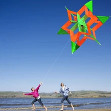 39.4 x 15.0 Inch Colorful Single Line Lotus Kite for Kids and Adults Outdoor Beach Flying Kite with 30m String and Handle
