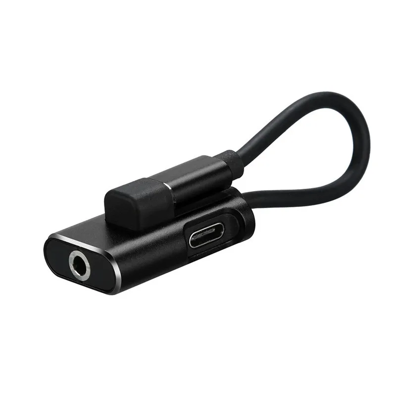 Черный CARPRIE USB C аудио кабель зарядное устройство 2 в 1 Тип C до 3,5 мм разъем Aux Наушники Адаптер для huawei Xiaomi USB C 3,5 мм конвертер - Цвет: Черный