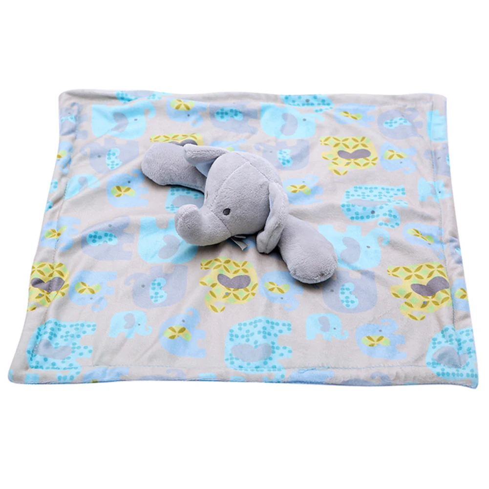 Light Blue Практичная мягкая игрушка моющаяся безопасность одеяло полотенце мягкое животное слон милый плюшевый без запаха для младенцев слюнявчик успокаивающий - Цвет: Light Blue
