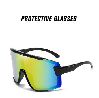 

очки Oversized Exaggerated Glasses Visor Wrap Shield Large Mirror Sun Glasses Half Face Integrated Glasses Protective Gears