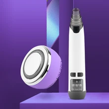 

Ultrasonic Face Cleaning Brush Vacuum Blackhead Remover Vacuum Black Dots Facial Cleaner Machine + 2 In 1 EMS LED Light Therapy