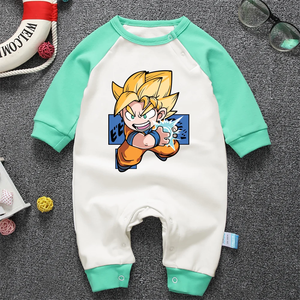 Newborn Baby Boys Girls Romper Cartoon Saiyan Printed Long Sleeve Autumn Winter Romper Jumpsuit Playsuit Outfits Clothing - Color: 3002