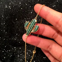 Элитный бренд браслет С КАКТУСОМ красивые Противоударная заданяя кубического циркония Цвет Модные браслеты Для женщин девочек вечерние ювелирные изделия подарок на день рождения