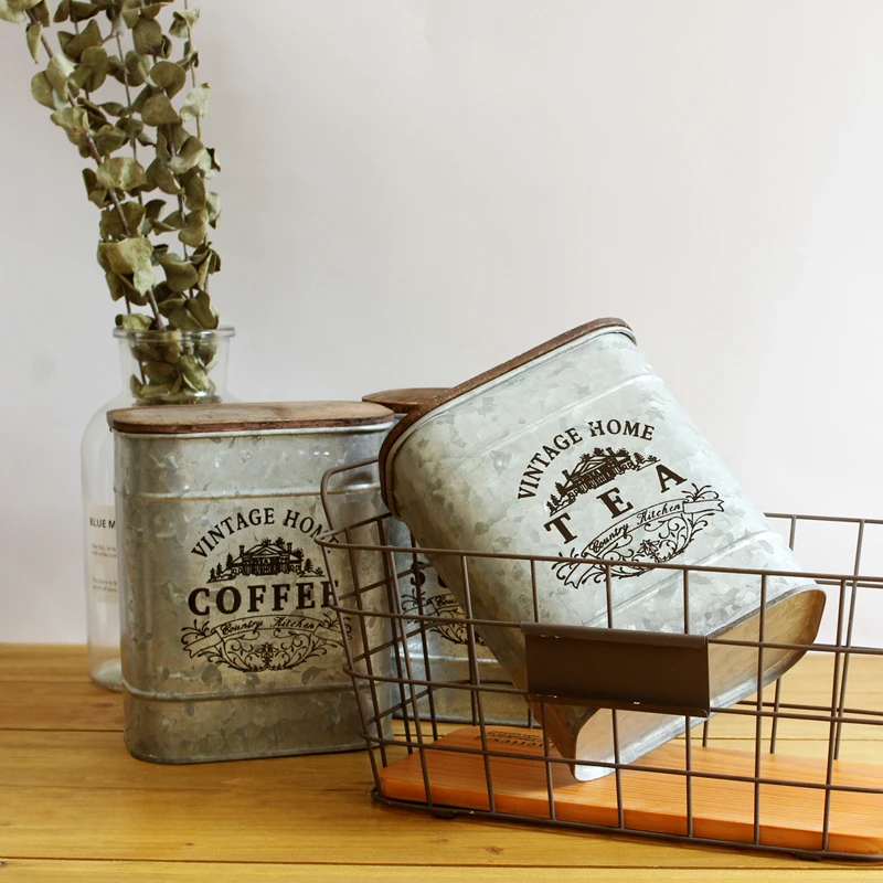 Ретро Ностальгический железный ящик с деревянной крышкой для чая, кофе, сахара, баночки для хранения, винтажная банка для хранения конфет, м... Ретро Ностальгический железный ящик с деревянной крышкой для чая, кофе, сахара, баночки для хранения, винтажная банка для хранения конфет, м...