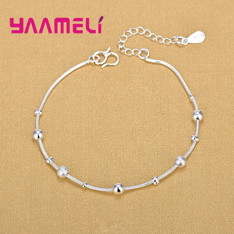 Trendy Women Foot Chains Adjustable Mujer Charm 925 Sterling Silver Anklets Bohemia Jewelry Summer Holiday Design Trendy Women Foot Chains Adjustable Mujer Charm 925 Sterling Silver Anklets Bohemia Jewelry Summer Holiday Design