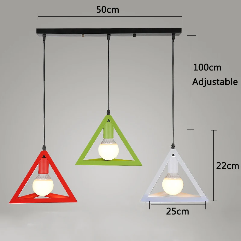 A Style 3 Head Set Nordic Vintage Industrial Vintage Cage Pendant Light Iron Art Pyramid Wrought Home Ceiling Lamp Suitable for E27 Bulbs - Цвет корпуса: A Style 3 Head Set