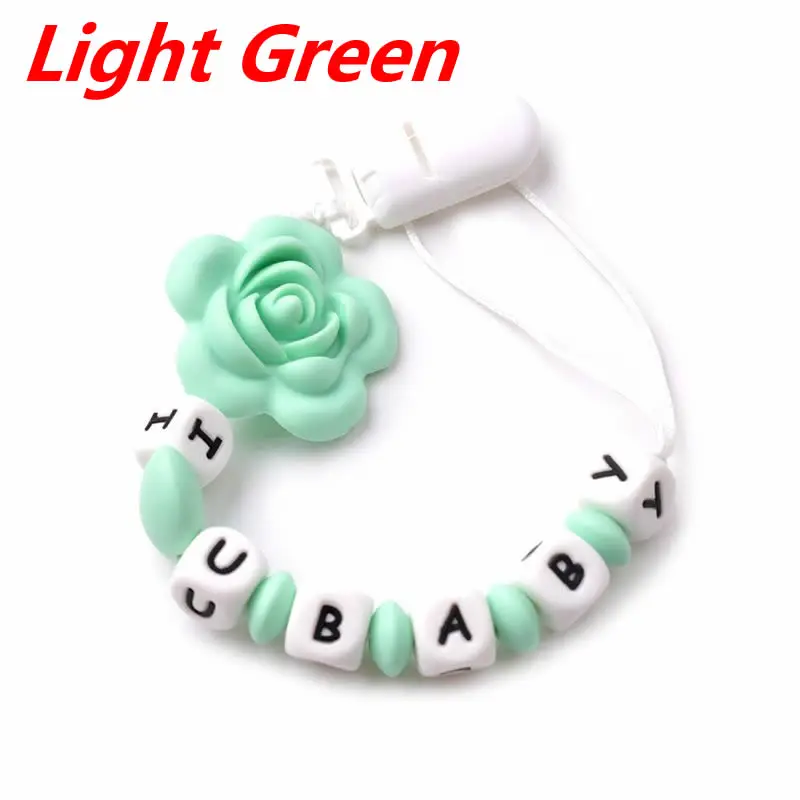 Light Green Детская Соска с цепочкой, комфортная, для новорожденных, товары, силиконовая соска с зажимом, прорезыватель, противоскользящие цепи 23GD - Цвет: Light Green
