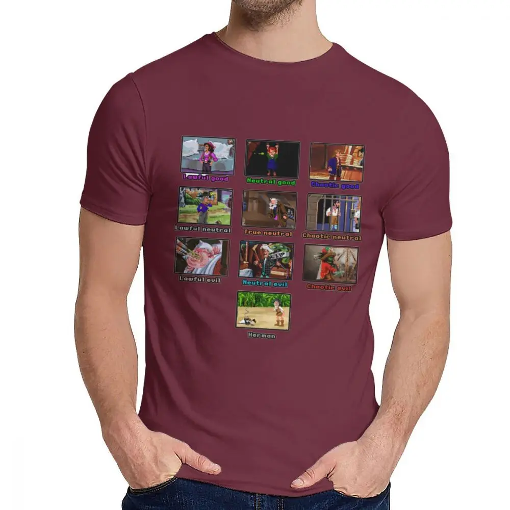 Мужская футболка, остров обезьян, выравнивание, тонкий аниме, круглый вырез, винтажный La Camiseta - Цвет: Бургундия