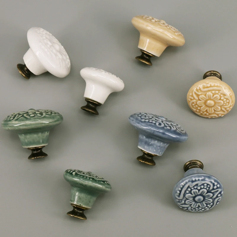 Furniture Handles Kitchen Door Handles 1x Ceramic Knobs for Drawer Dressers Kitchen Cabinet Knobs Ceramic and Pulls Decorative Pull Handles