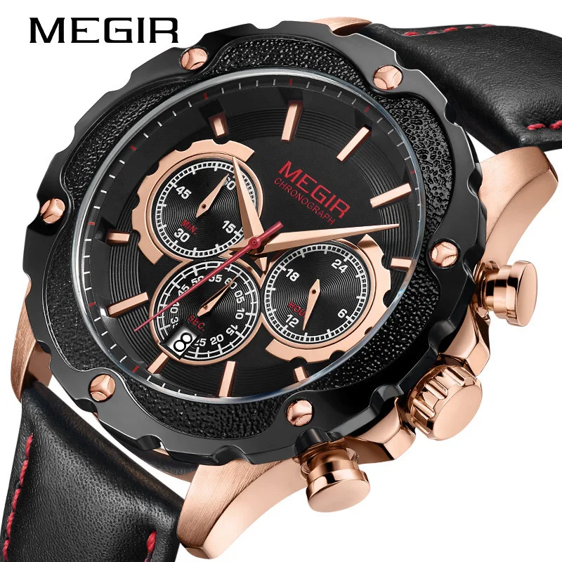 

Mei gainer megir Sports Timing Calendar MEN'S Table Quartz Watch 2070