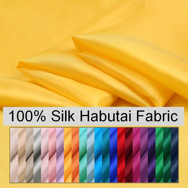 

3 meter Solid Color Natural 100% Silk Habutai Fabric 8momme For Lining Habotai Fabrics Scarf Material