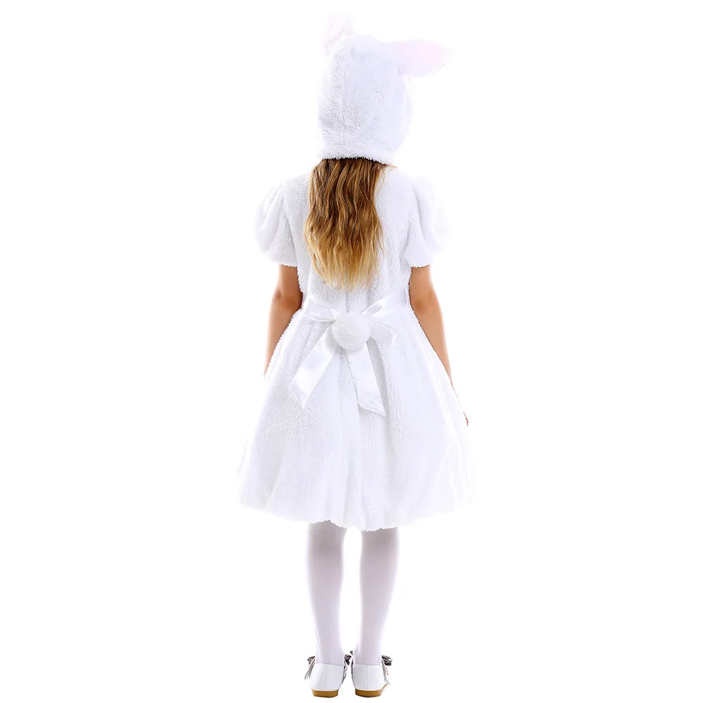 Girls Cartoon Animals Rabbit Costumes Kids Easter Bunny Dress with Hat Halloween Cosplay Costume Dress Up Outfit for Stage Party Girls Cartoon Animals Rabbit Costumes Kids Easter Bunny Dress with Hat Halloween Cosplay Costume Dress Up Outfit for Stage Party