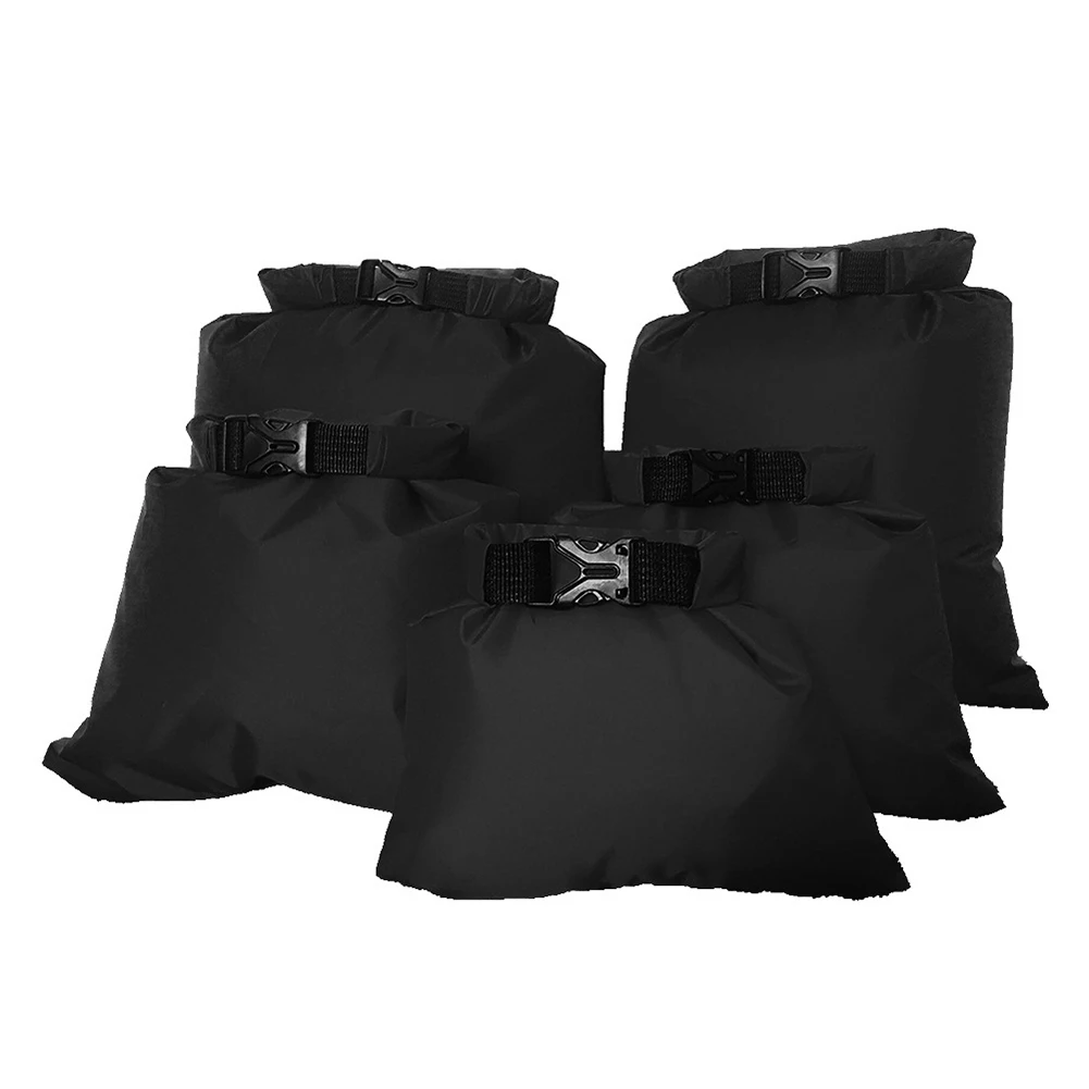 Пять частей дрейфующих Водонепроницаемый сухой мешок гребли Кемпинг рафтинг Пешие прогулки ZJ55 - Цвет: Black