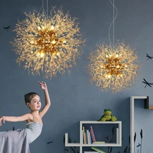 LukLoy Одуванчик хрустальные бусины для люстры лампа кулон для ресторана кафе украшения G9 светодиодный светильник источник фойе люстры