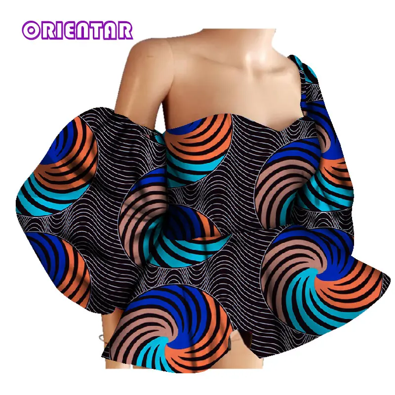 New Cotton Women Shirts African Wax Draped Print Shirts for Women Bazin Riche Patchwork African Style Clothing WY3397 - Цвет: 18