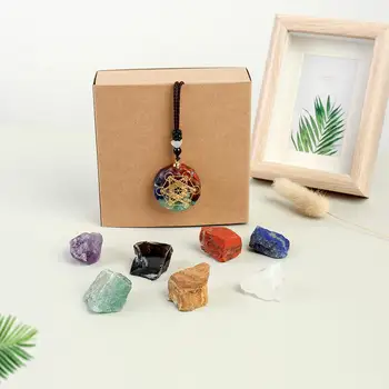 the 7-Piece Chakra Balancing Natural Stones Set and 7th Chakra Pendant is to promote overall well-being and balance by harnessing the energy of natural stones and chakra symbolism. These products aim to facilitate chakra alignment, enhance spiritual awareness, and provide a sense of harmony and positivity in one's life, both through the use of the stones and by wearing the pendant.