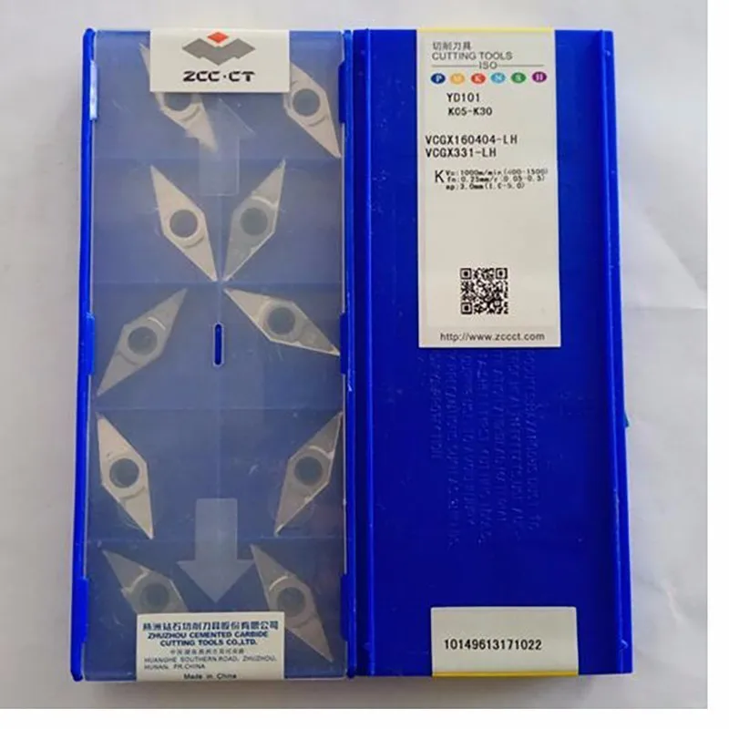 

Original ZCC VCGX160404-LH YD101 VCGX160408-LH YD101 Carbide Inserts VCGX 160404 160408 for Aluminum Inserts Turning Tool Lathe