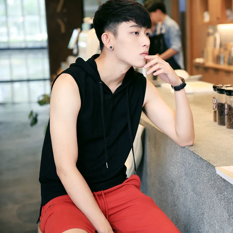 2019 Летняя мужская одежда Стильная универсальная футболка без рукавов с