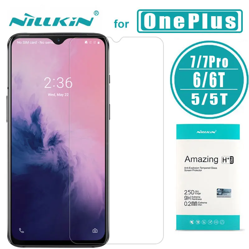 

Nillkin Oneplus 7 6T 6 5T 5 Tempered Glass 1+ 7 6 9H+ Pro 2.5D Clear Glass Screen Protector Film for Oneplus 7 pro 6T 6 5T Glass