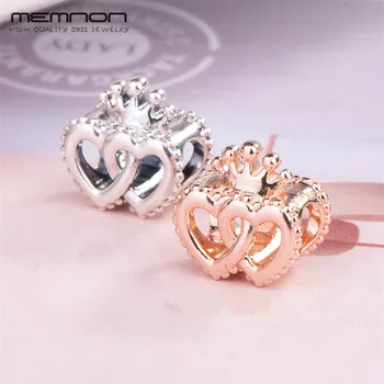 

2018 New autumn crown Charms 925 sterling Silver bead with rose fit charm Bracelet Necklace DIY for women Memnon fine Jewelry