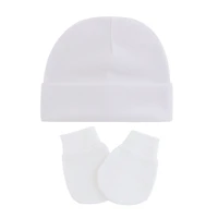 Baby Infants Anti Scratching Cotton Gloves+Hat Set Newborn Face Protection Scratch Mittens Warm Cap Kit 3