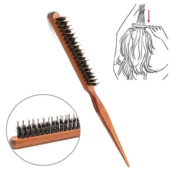 Professional Salon Teasing Back Hair Brushes Wood Slim Line Comb Hairbrush Extension Hairdressing Styling Tools DIY Kit 1 PCS