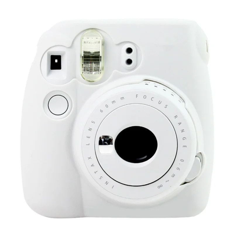 Мягкая силиконовая защитная оболочка Сумки Чехлы для камеры подходит для Polaroid Fujifilm Instax Mini 8/8+ чехол для переноски - Цвет: Белый