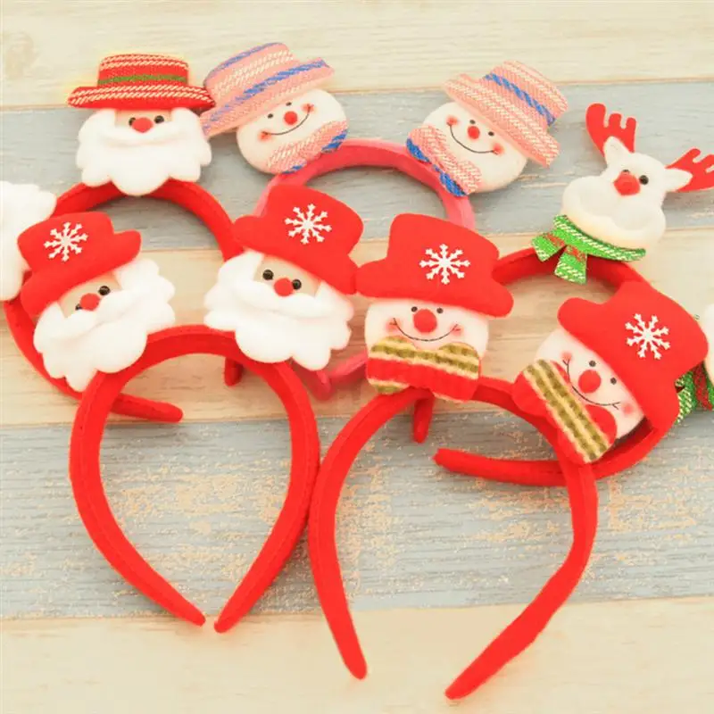 1 шт., Рождественская повязка на голову, милый светящийся Санта-Клаус, головной убор для волос, головной убор, рождественские маскарадные
