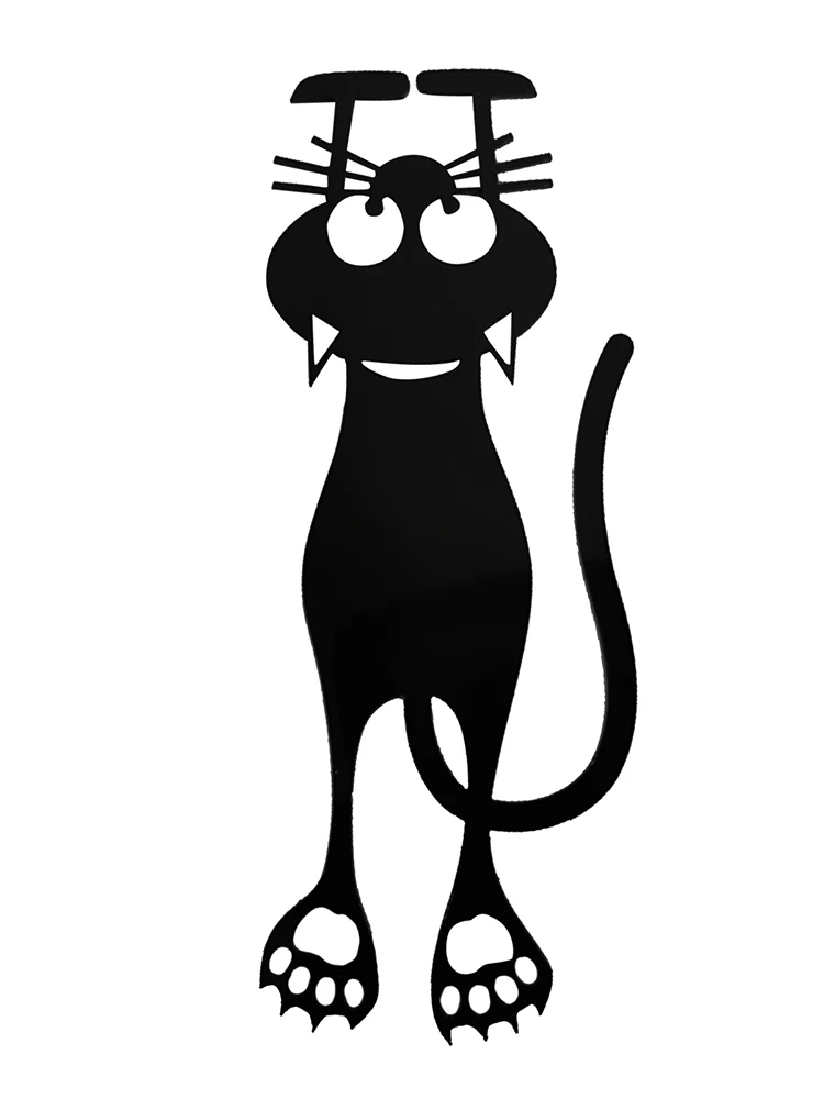 

Закладка для книги с изображением черного кота, Форма Открытое платье из ПВХ в виде кошки Закладка для книги 12,3 см мультфильм животных закладки для чтения подарок для детей