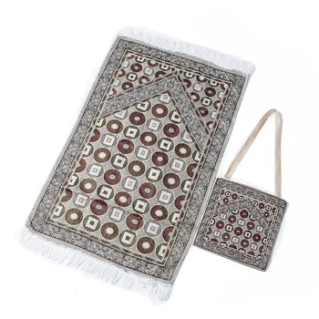 

New Thin Soft With Tassel Prayer Blanket With Bag Floor Rug Worship Mats Home Living Room Rectangle Muslim Carpet