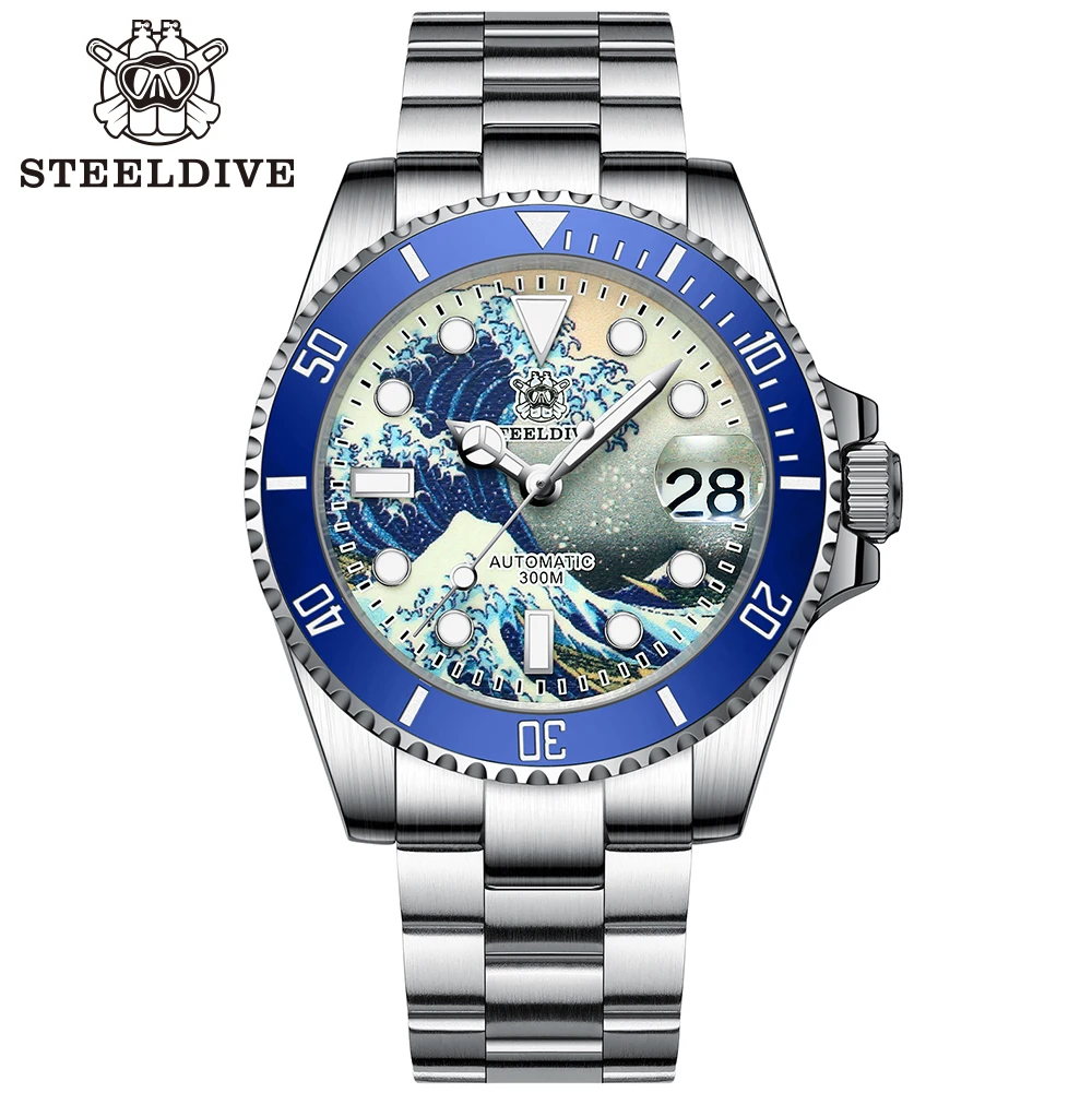 Часы мужские STEELDIVE 1953J с керамической рамкой механические сапфировым стеклом