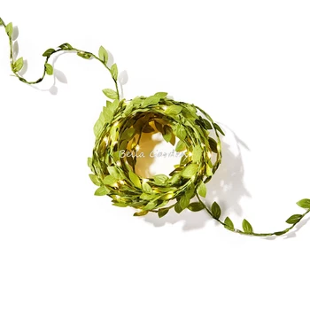 

tiny leaves garland fairy wire with mini led string light Battery Operated Indoor Garland for Wedding party Christmas Decoration