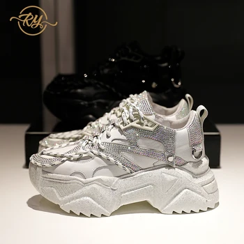 

RY-RELAA European station Genuine leather womens shoes 2020 fashion Platform sneakers ins autumn and winter running shoes tide
