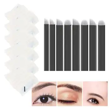

50pcs Eyebrow Microblading Needles Blade Fine Tattooing Permanent Makeup Blades 0.18mm Eyebrow Tattoo Needles
