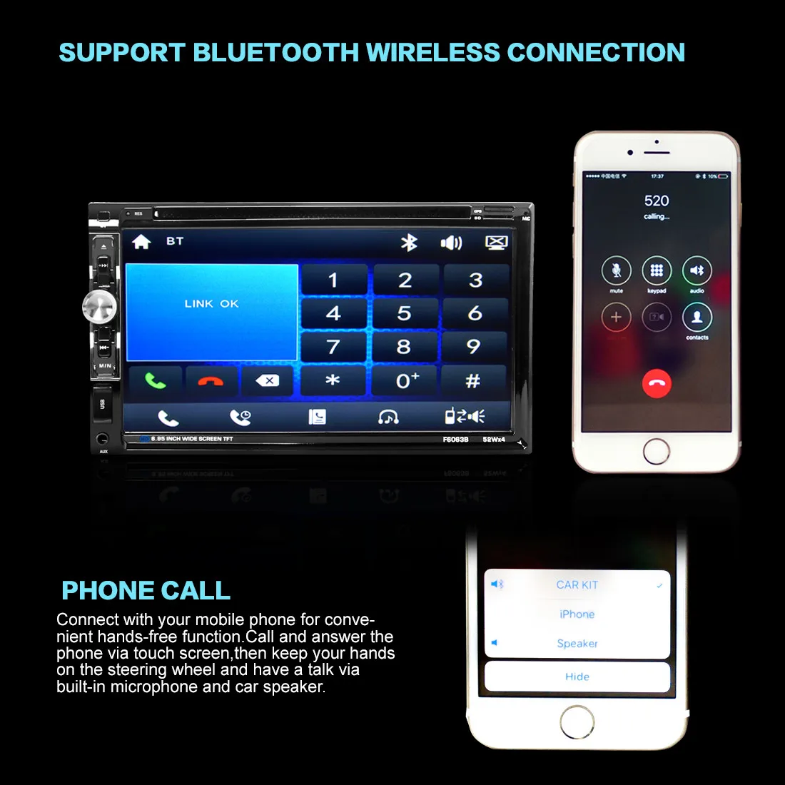 2din автомобильный Радио 7 дюймов сенсорный экран mirrorlink проигрыватель Android сабвуфер MP5 плеер Авто Bluetooth заднего вида Камера магнитофон