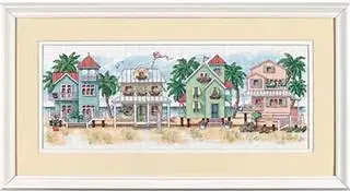 

COTTON Lovely Counted Cross Stitch Kit Seaside Cottages Cabin Chalet Cottage Village Home Town City House dim 13726