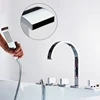 ELLEN Bathtub Faucets Mixer for Bath Tub Square 5 Hole Hot and Colder Water Crane with Hand Shower Chrome Finished  EL7911B ► Photo 3/6