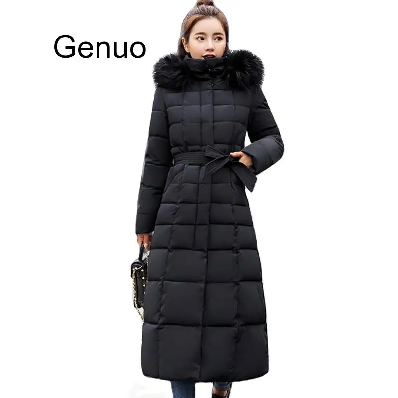 X-Long New Arrival Fashion Slim Women Winter Jacket Cotton Padded Warm Thicken Ladies Coat Long Coats Parka Womens Jackets