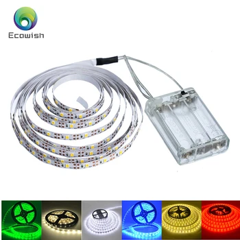 

AA Battery LED Strip Lights Non Waterproof SMD 2835 1M 2M 3M 4M 5M Flexible Lighting Ribbon Tape 6Colors 60LEDs/M Light Strip