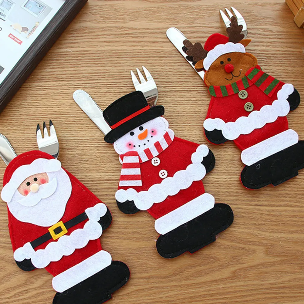 1 шт. Рождественский резак и вилка сумка для посуды мультяшная Милая столовая