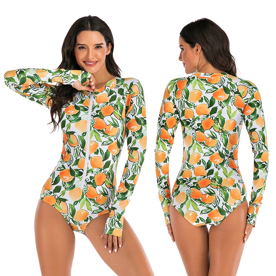 Zipper Long Sleeved Sport Swimsuit 11