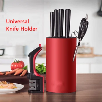 

NEW Universal Kitchen Knife Holder Scissors Round Multifunctional Storage Knofe Block Plastic Seat Draining Holder Kitchen Tools