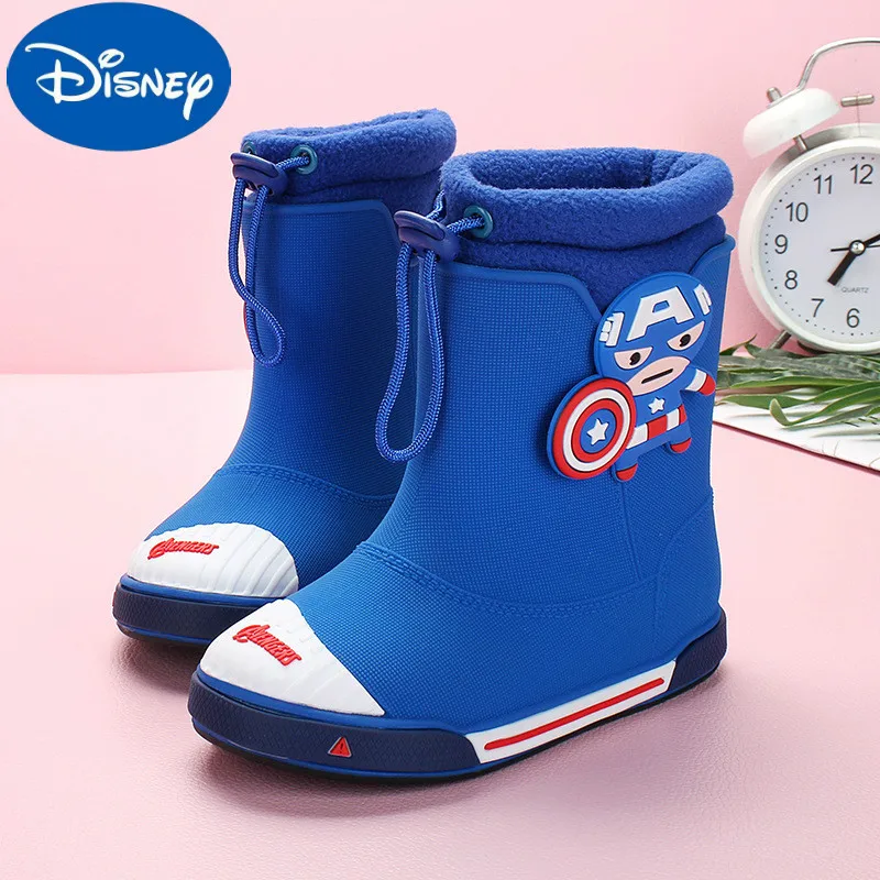 Детские резиновые сапоги Disney Marvel Captain America модные короткие Нескользящие