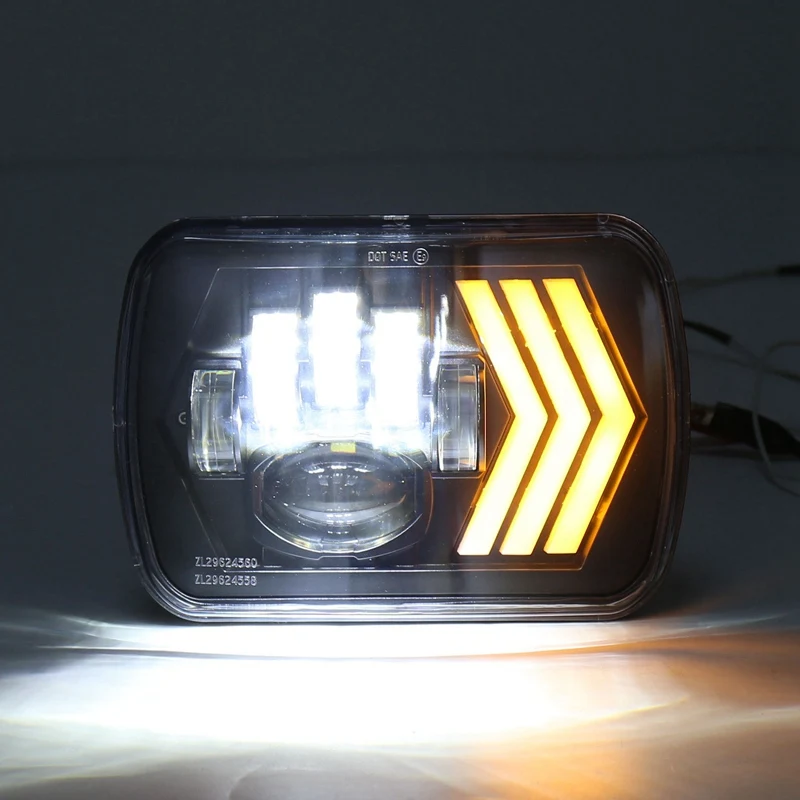 2 шт. 5X7 дюймов светодиодный налобный фонарь Angel Eye, 55 Вт 4800Lm H4 жгут проводов фар для Chevy S10 Blazer Express Van для Jeep Wrangler