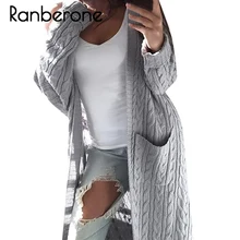 Ranberone New Autumn Winter Women Cardigan Long Coat Fashion Casual Solid Knitted 2019 Female Keep Warm Sweater Open Stitch Coat Ranberone New Autumn Winter Women Cardigan Long Coat Fashion Casual Solid Knitted 2019 Female Keep Warm Sweater Open Stitch Coat