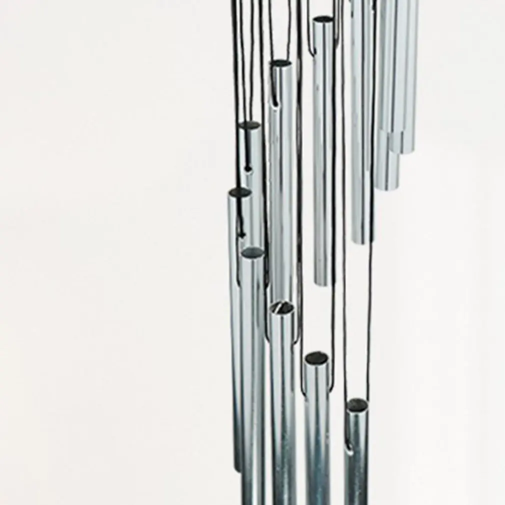 Carillón de viento de metal giratorio de madera maciza con tubo de aluminio de incisión suave 