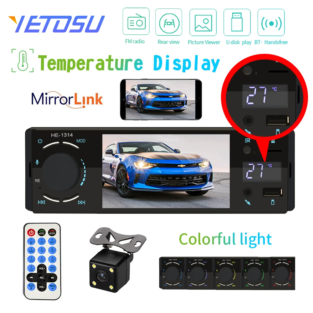 Autoradio 1 Din Car Radio Audio Stereo USB AUX FM Receiver MP5 Player Station Steering wheel Control Auto radio | Автомобили и