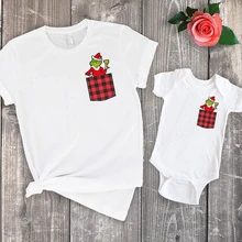 christmas family grinch tshirt merry christmas baby girl clothes mommy and me shirts big sister little sister print family look